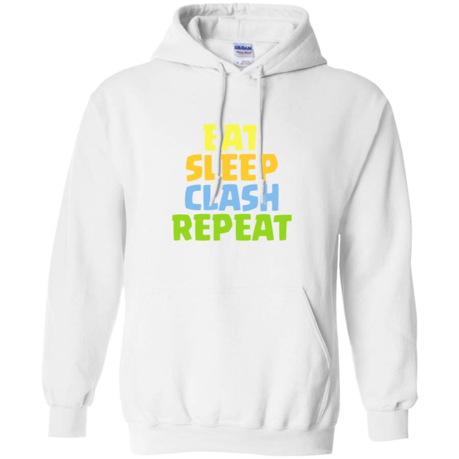 AGR Eat Sleep Clash Repeat Funny Gift Gildan Pullover Hoodie