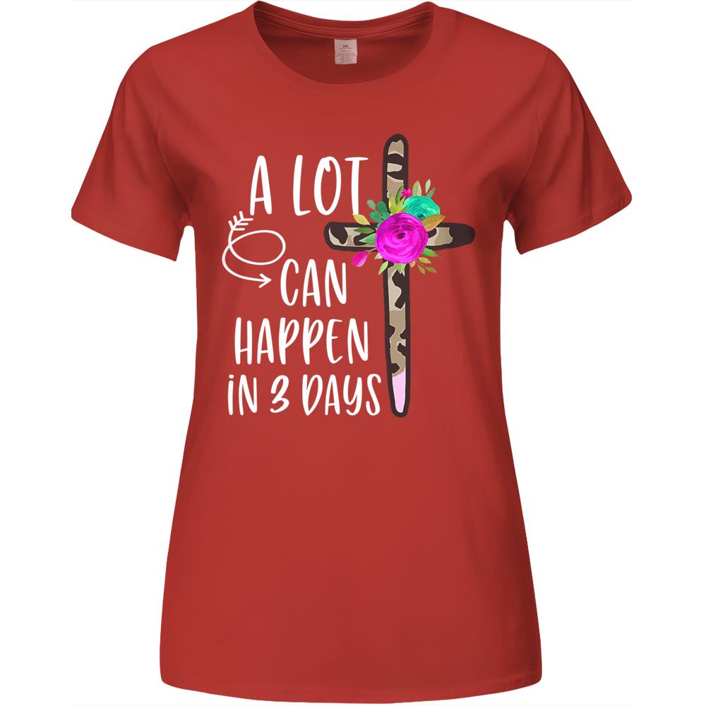 A Lot Can Happen In 3 Days Easter Christian Leopard Floral Premium Womens Tshirts