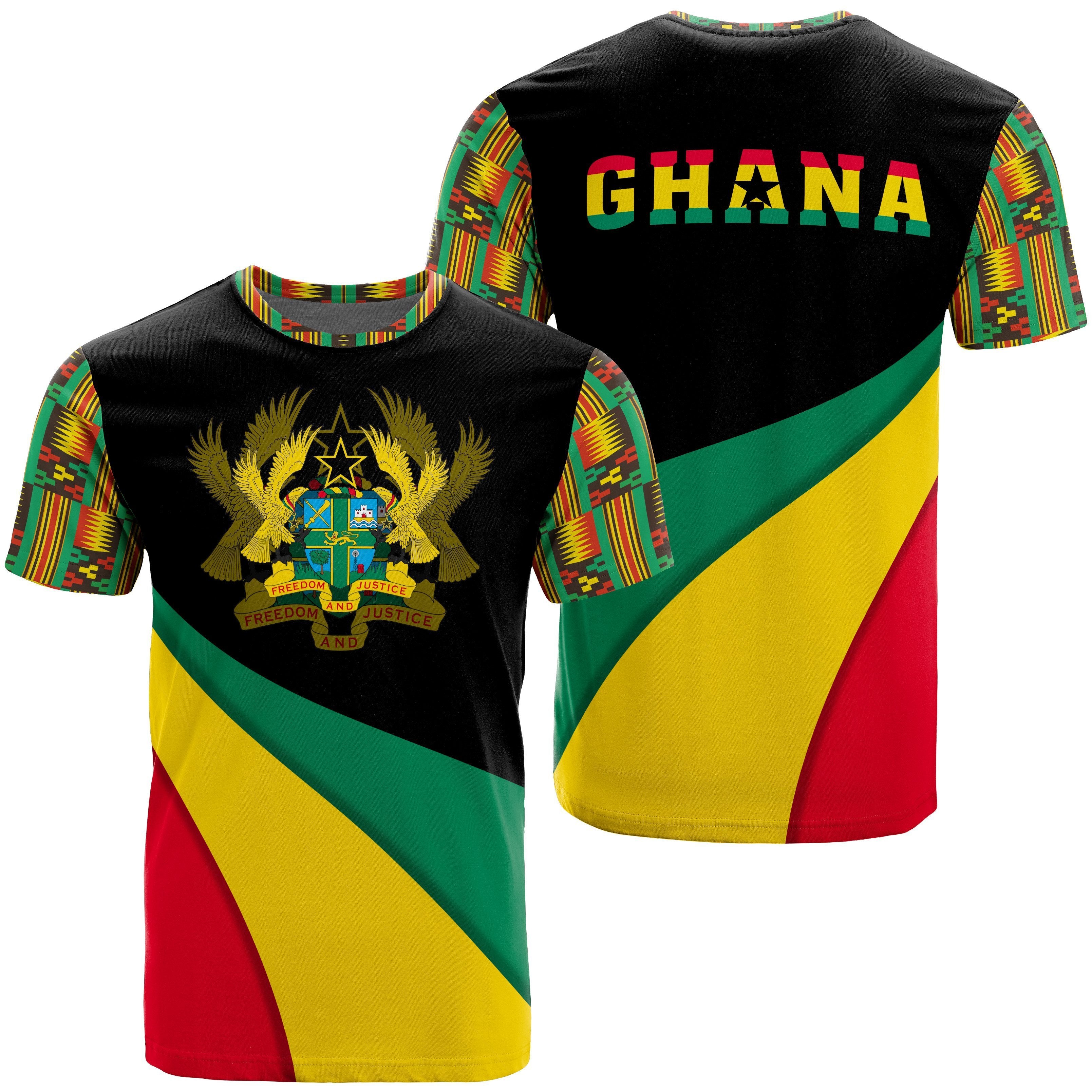 Greeklife T-Shirt – Ghana Flag Kente Greeklife T-Shirt – Bend Style