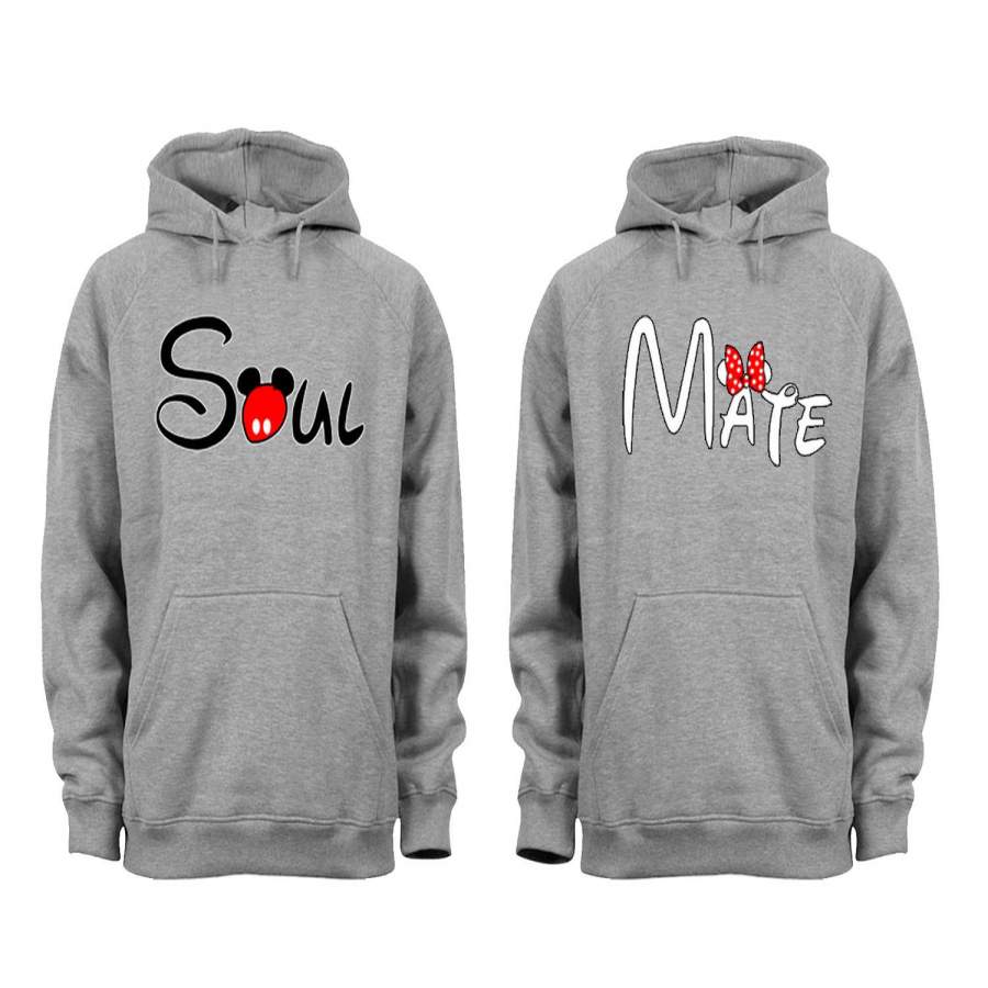 XtraFly Apparel Soul Mate Valentine’s Matching Couples Hooded-Sweatshirt Pullover Hoodie