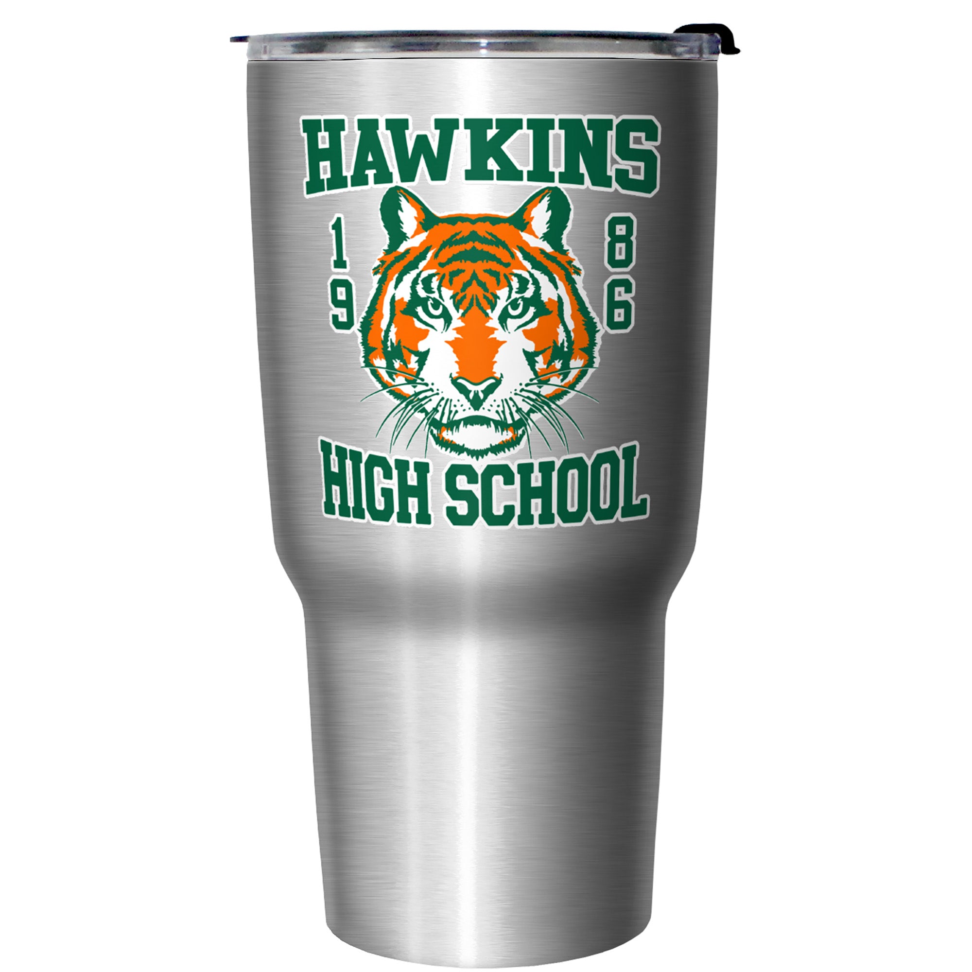 Stranger Things Hawkins High School Tiger Mascot Stainless Steel Tumbler With Lid