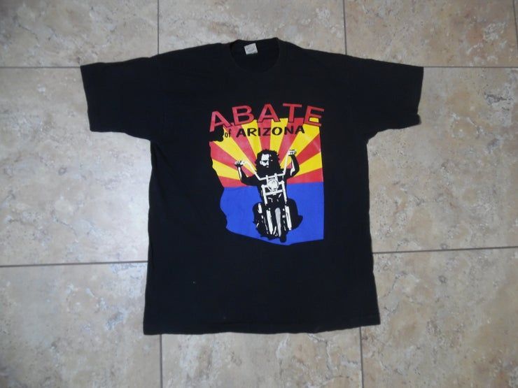 Vtg Abate Of Arizona Let Those Who Ride Decide Black Biker T Shit Usa Made Shirt