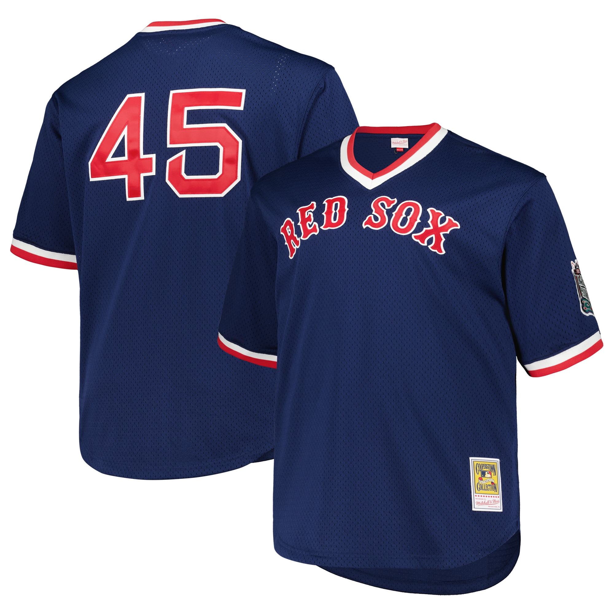 Pedro Martinez Boston Red Sox Mitchell & Ness 1999 Cooperstown Collection Mesh Pullover Jersey – Navy