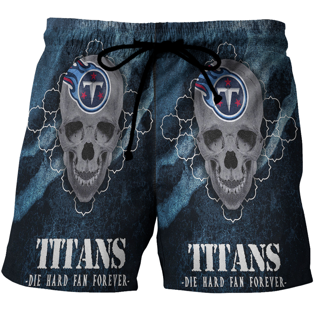 Tennessee Titans Skull V17 3D All Over Print Summer Beach Hawaiian Short