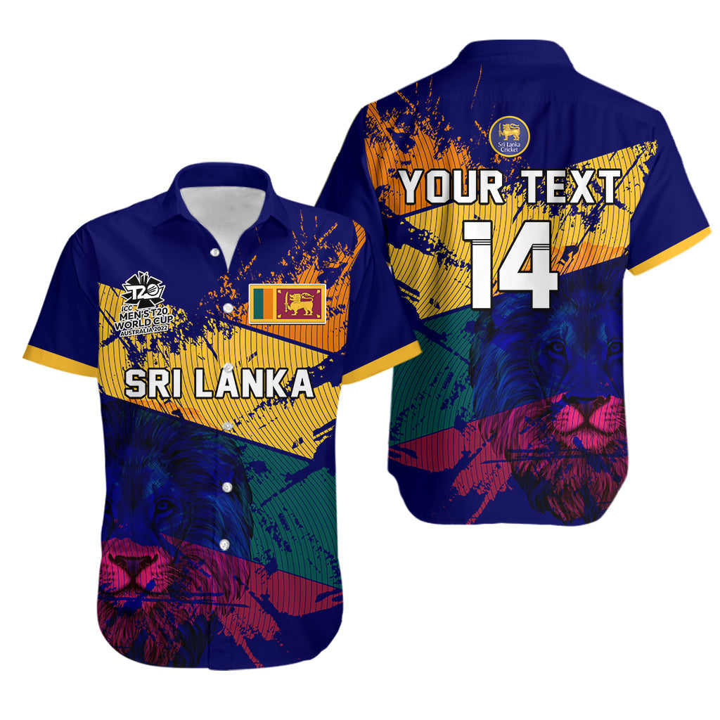 (Custom Text And Number) Sri Lanka Cricket Hawaiian Shirt The Lions Mens T20 World Cup Lt14