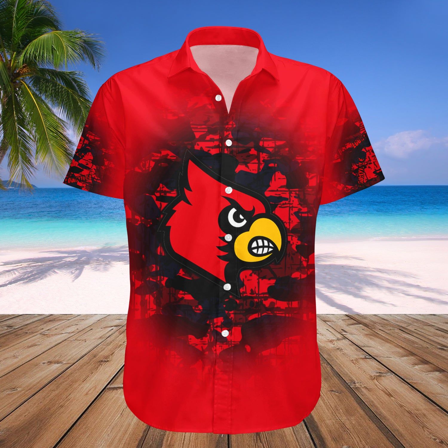 Louisville Cardinals Hawaii Shirt Camouflage Vintage – NCCA