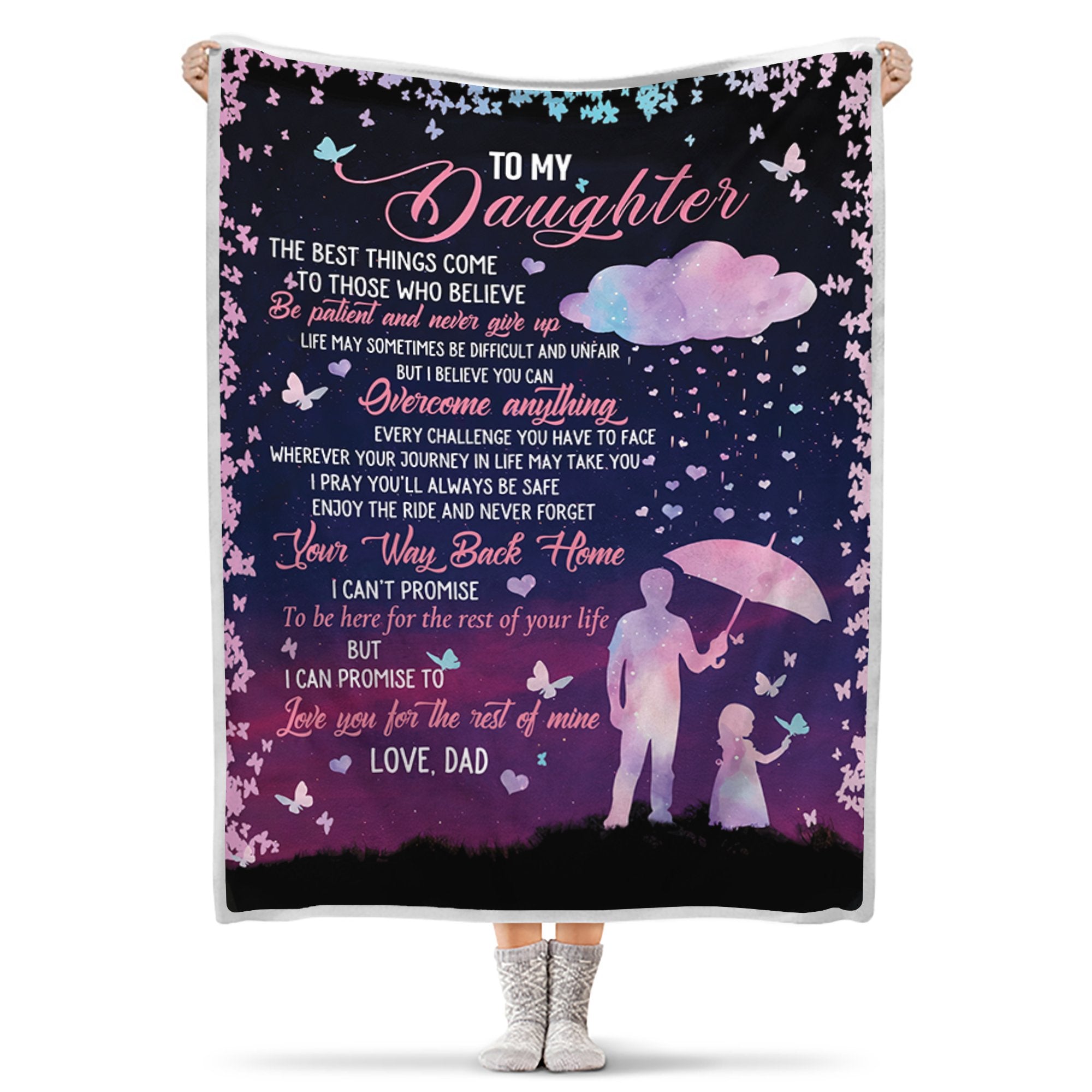 To My Daughter Love You For The Rest Of Mine Blanket Gift For Daughter From Dad Birthday Gift Home Decor Bedding Couch Sofa Soft And Comfy Cozy