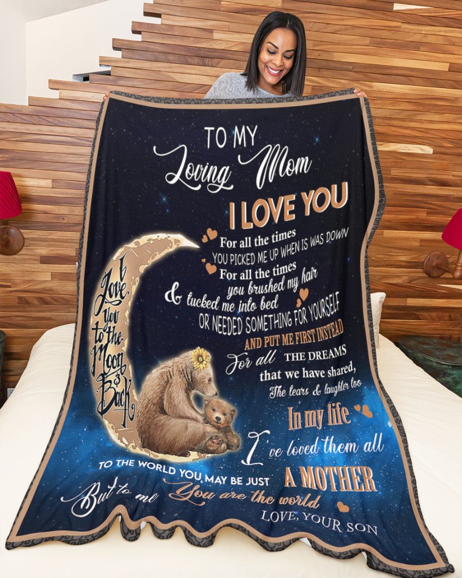 To Me You’re The World Fleece Blanket, Things To Get Mom For Mother’s Day,  Mother’s Day Gift From Son To Mom, Home Decor Bedding Couch Sofa Soft and Comfy Cozy