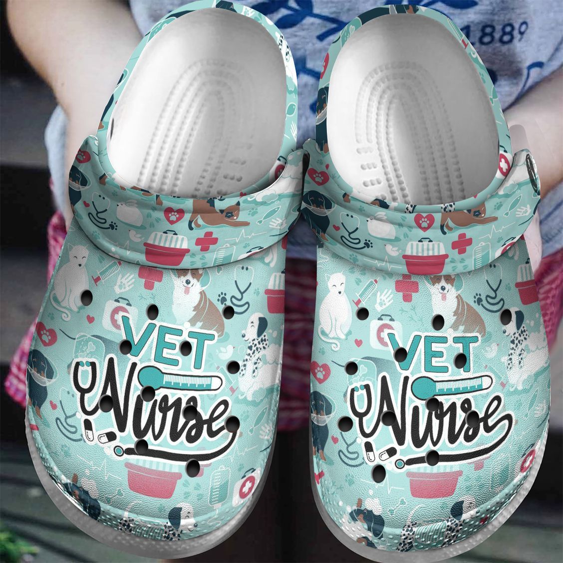 Vet Tech Personalized Clog, Custom Name, Text, Color, Number Fashion Style For Women, Men, Kid, Print 3D Vet Nurse