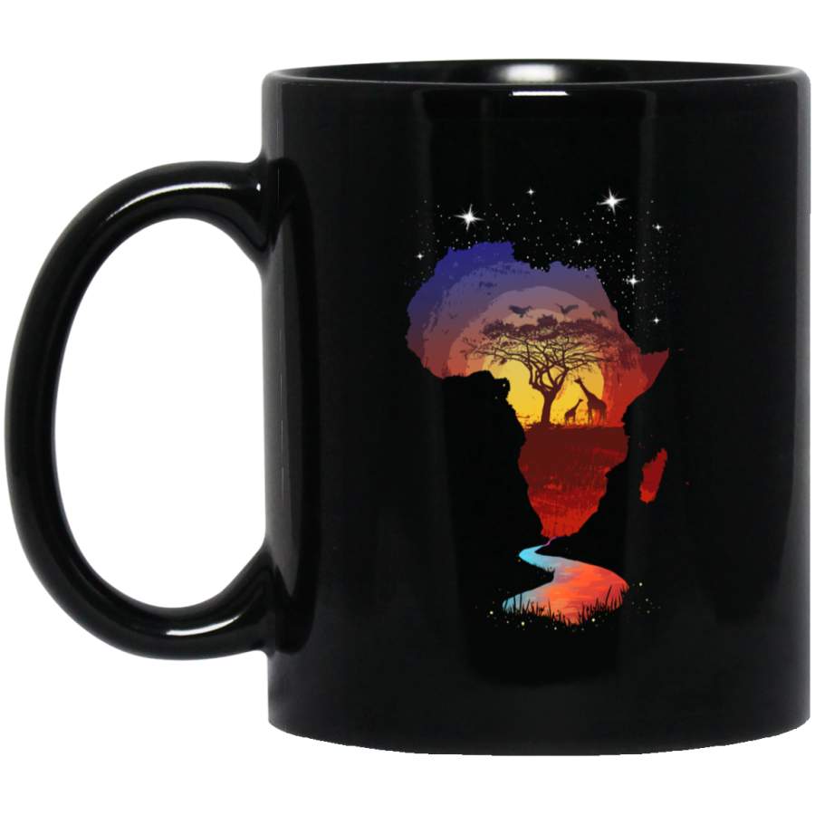 African American Coffee Mug Africa Map Star 11oz – 15oz Black Mug