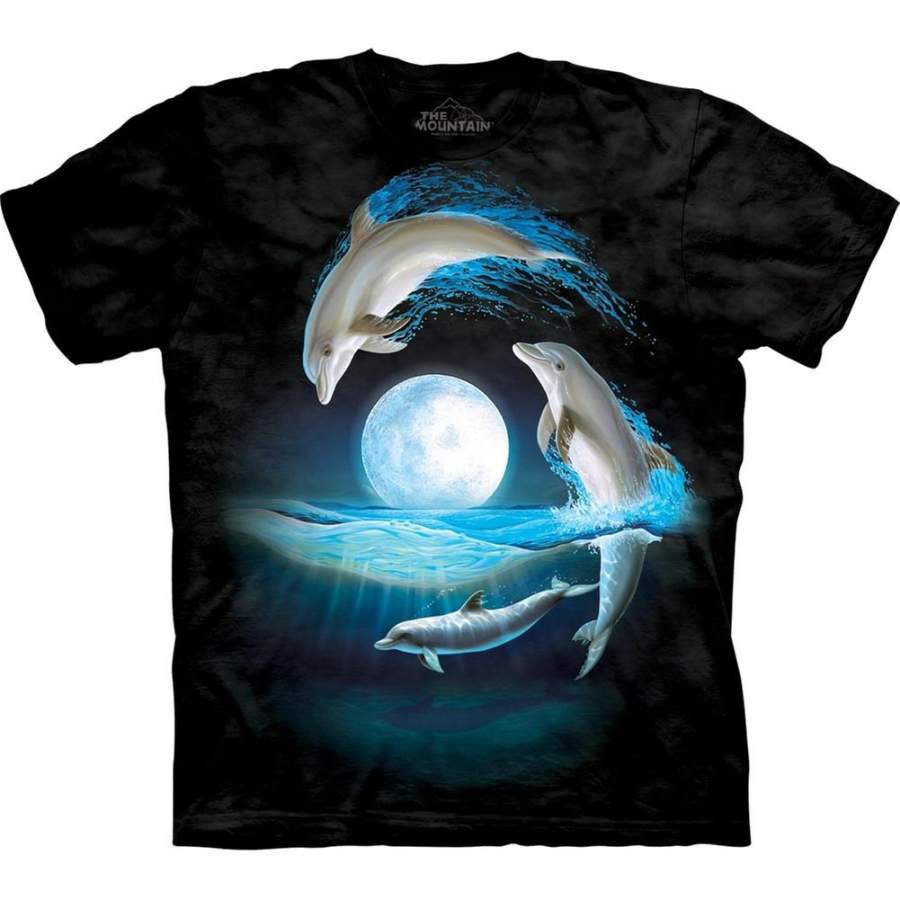 Dolphins Jumping Over the Moon T-Shirt