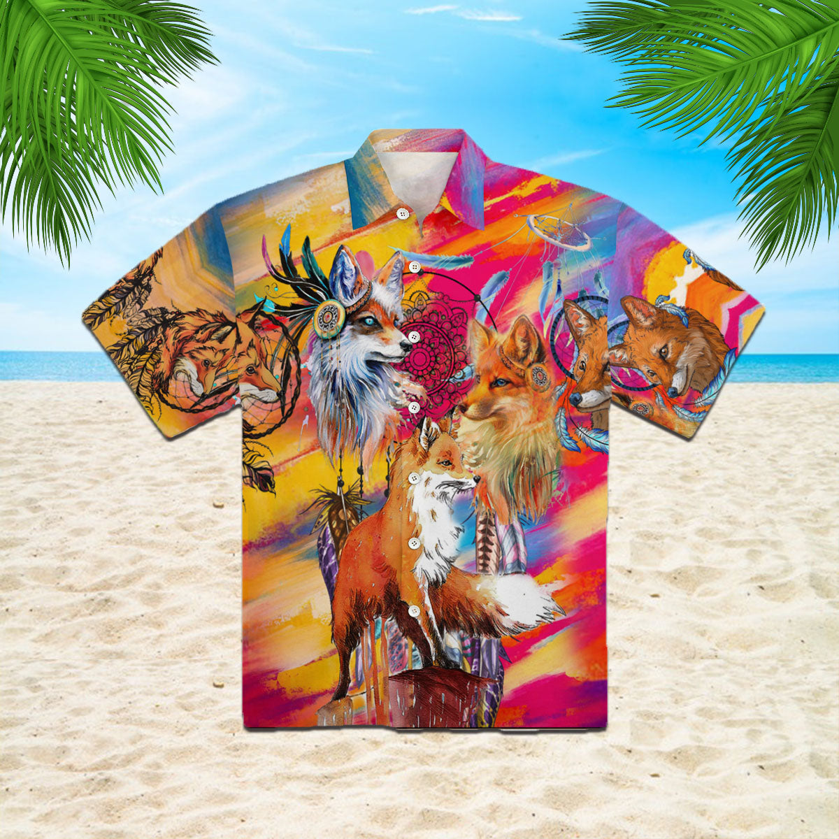 Oragontee Ms Fox With Her Dreamcatcher Hawaiian Shirt | For Men & Women | Adult | Wt1433