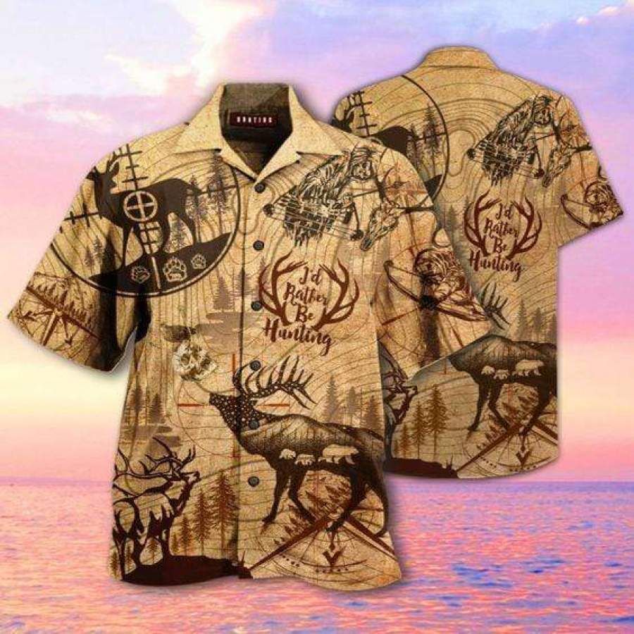 Hawaii Aloha Shirts Rather Be Hunting Ha58841