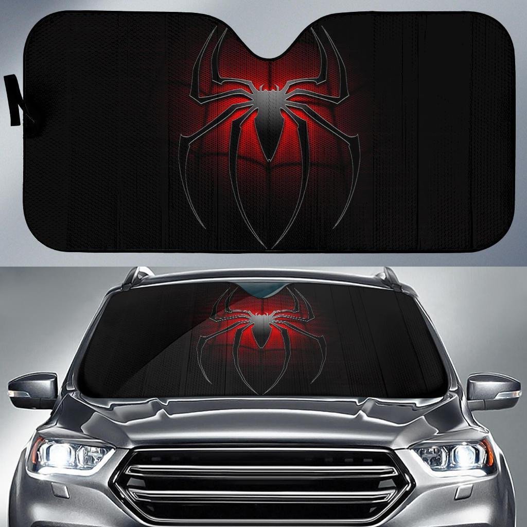 Dark Spiderman Symbol Car Sun Shade 3D Printed In Black Background ...