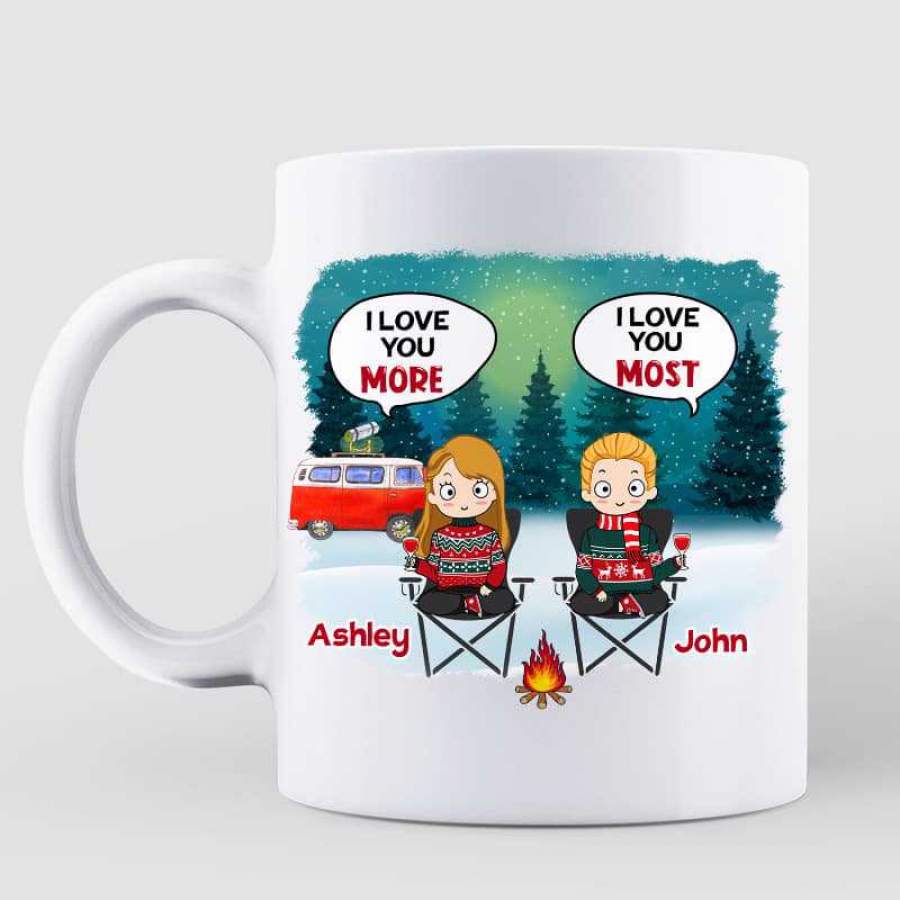 I Love You More Camping Couple Personalized Mug