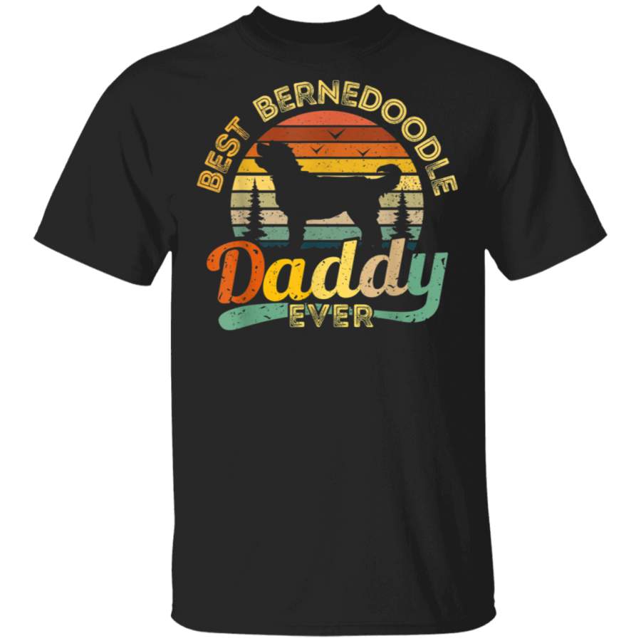 Bernedoodle Dad Shirt Best Daddy Dog Retro Vintage Gift Tee