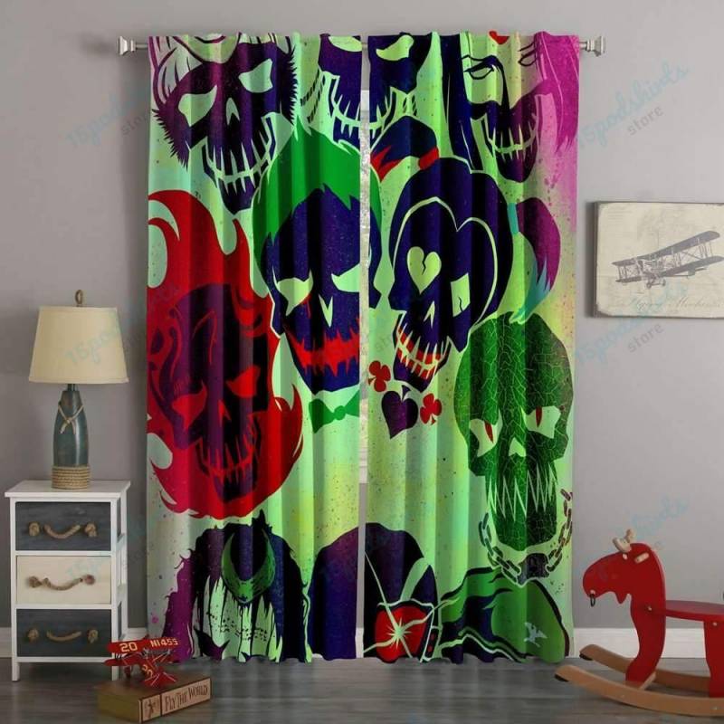 3D Printed  Suicide Squad Style Custom Living Room Curtains