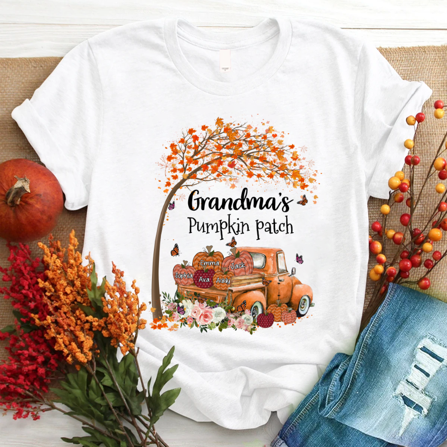 Grandma Pumpkin Patch Autumn 2021, Personalized Autumn Shirt