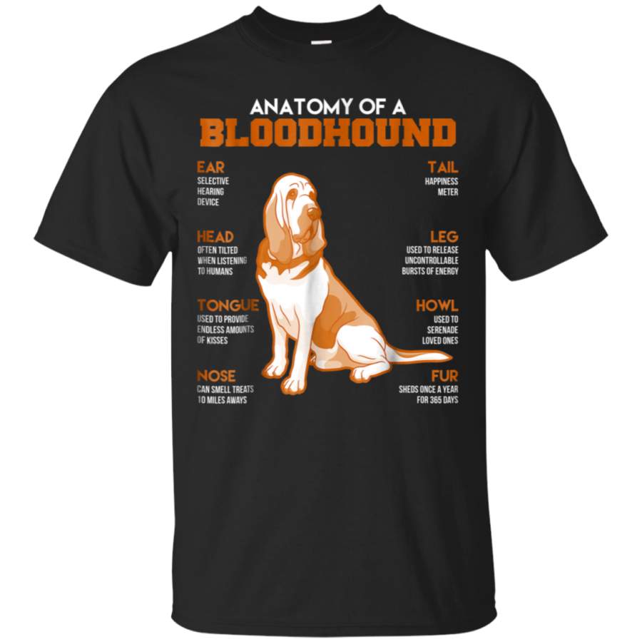 AGR Anatomy Of A Bloodhound Dogs T Shirt Funny Gift