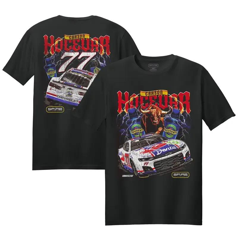 Men’s Carson Hocevar E2 Apparel T-Shirt Black Tee with Chili’s Car Graphic, Racing Fan Essential, Unique Bold Design for Men and Women