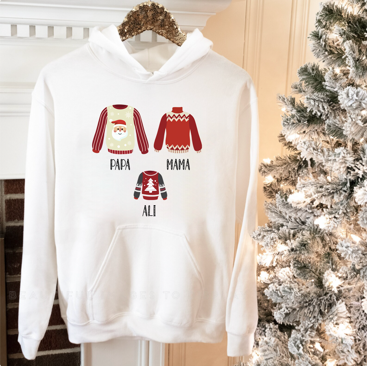 Family Christmas Hoodie For Kids & Adults, Custom Family Name Hoodie For The Family, Christmas Gift Hoodie