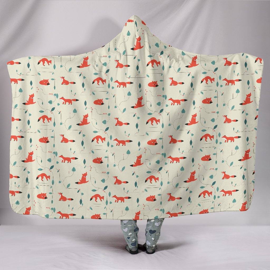 Playful Fox Hooded Blanket | Plush, Premium Sherpa | Kids, Adult