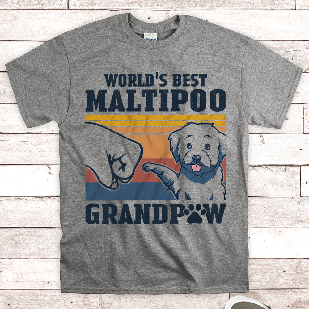 World’S Best Maltipoo Grandpaw Shirts Gift For Maltipoo Grandpa M0402 Nh95