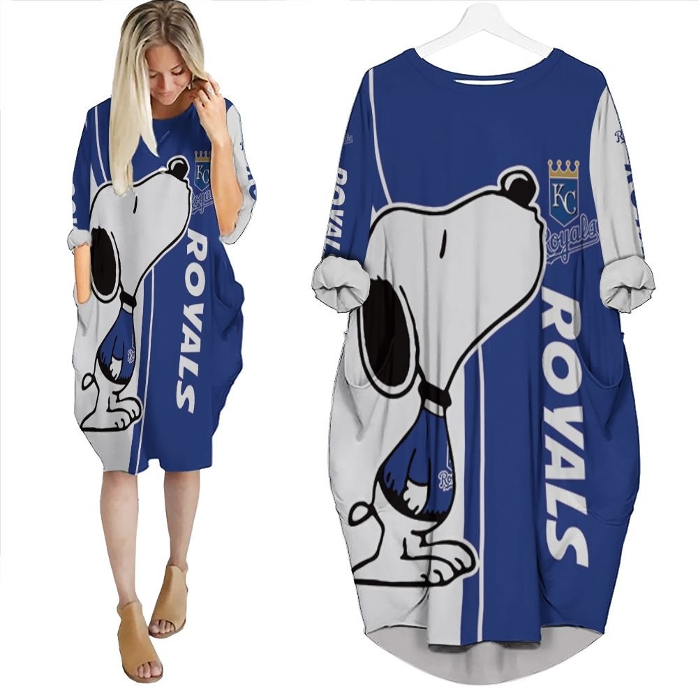 Kansas City Royals Snoopy Lover 3D Printed Batwing Pocket Dress