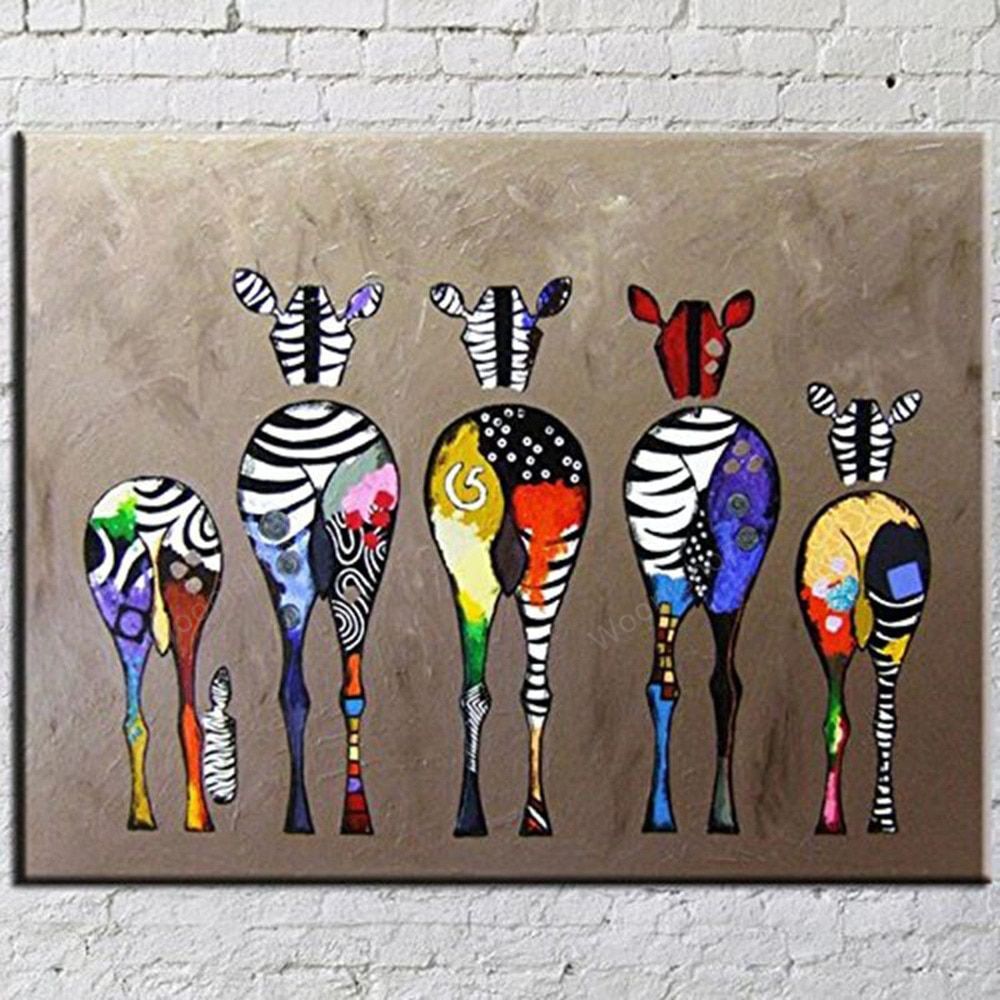 Watercolor Zebra Animal Canvas Painting Abstract Wall Art Canvas Posters Living Room Bedroom Sofa Background Office Pictures