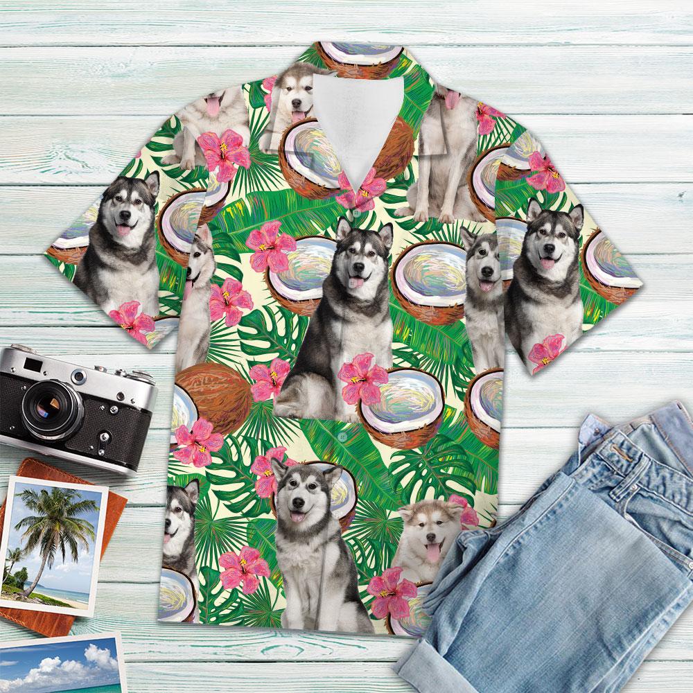 Alaska Malamute Tropical Coconut G5731- Hawaiian Shirt