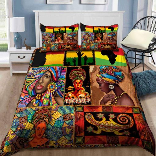 Africa African Girl African Pattern 3D Bedding Set