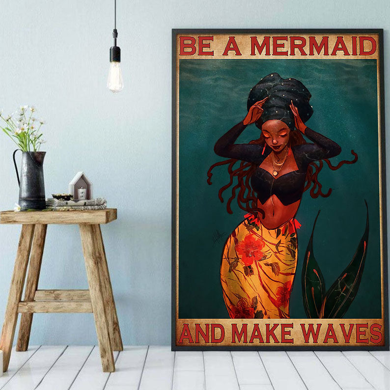 Black African American Canvas Art Vintage Afro Art Print Poster Prints Black Women African King Elegant Digital Prints