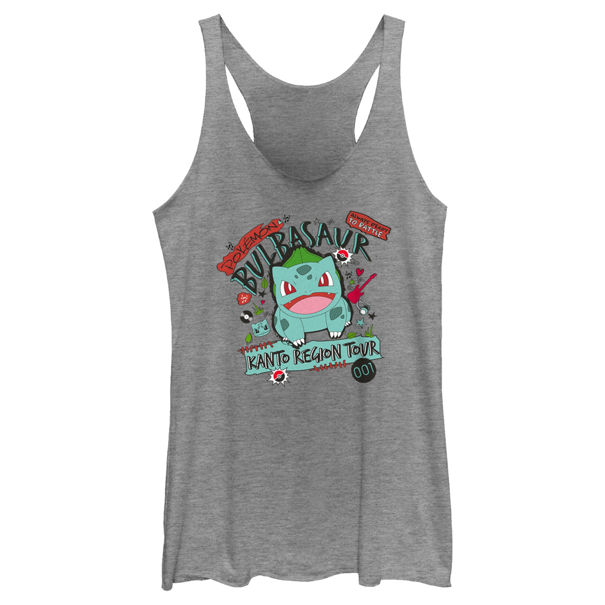 Women’S Pokemon Bulbasaur Kanto Tour Racerback Tank Top