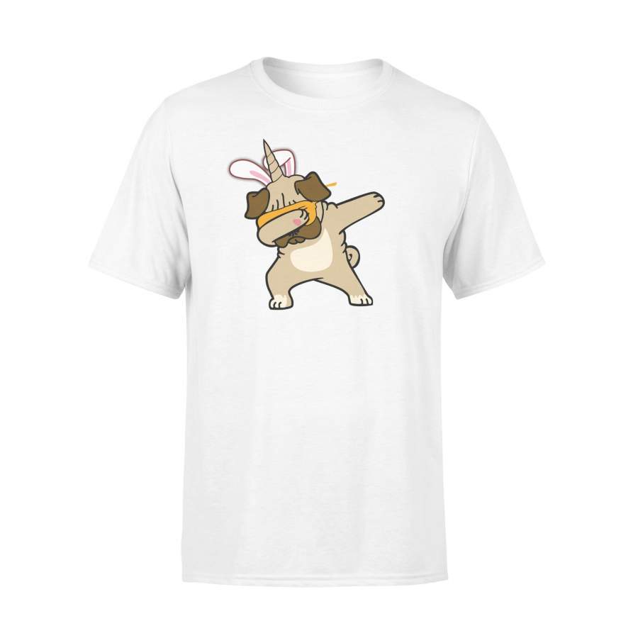 Easter Bunny Dabbing Pug Dog Pugicorn Unicorn T Shirt