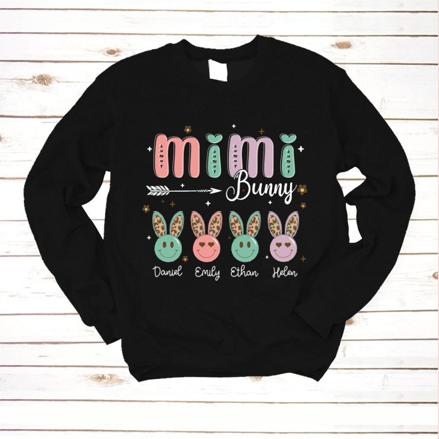 Personalized Bunny Grandma With Grandkids Cute Sweatshirt