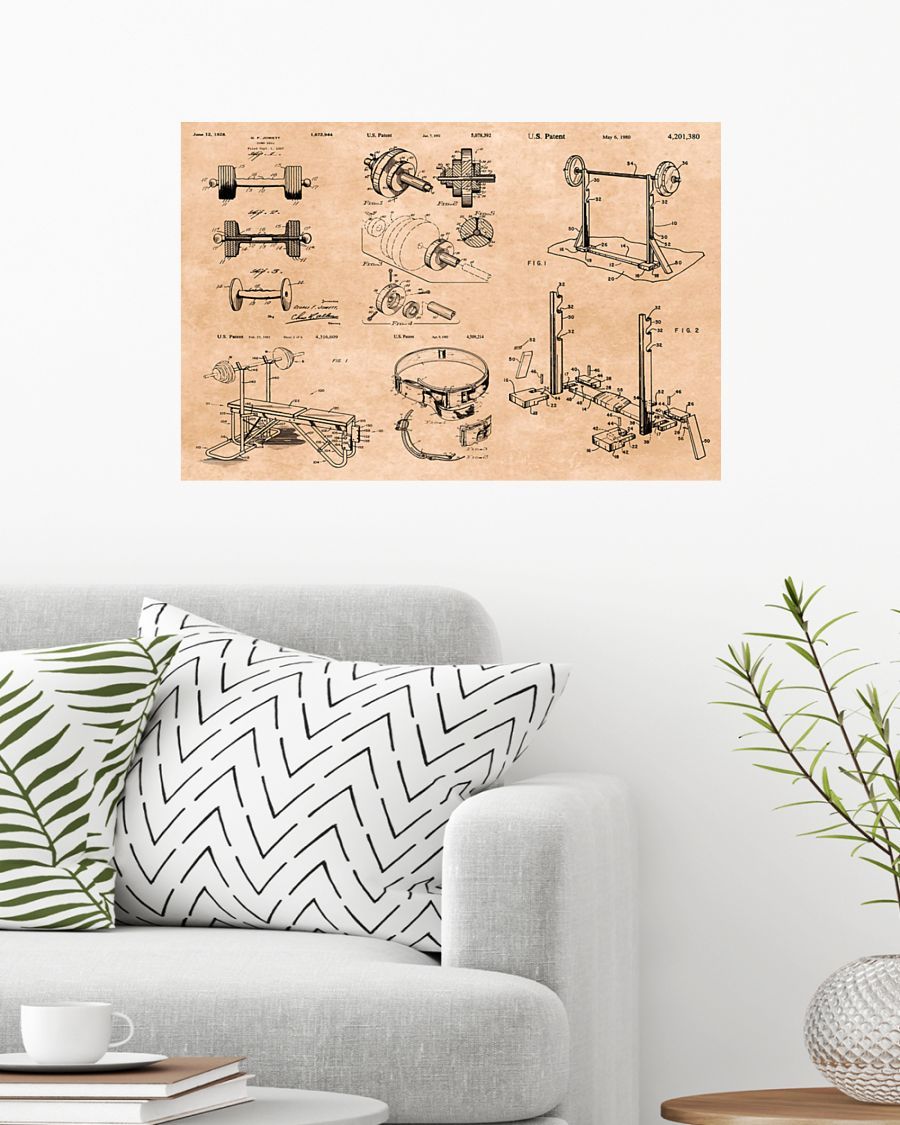 Fitness Dumbbell Weightlifting Horizontal Canvas And Poster | Wall Decor Visual Art