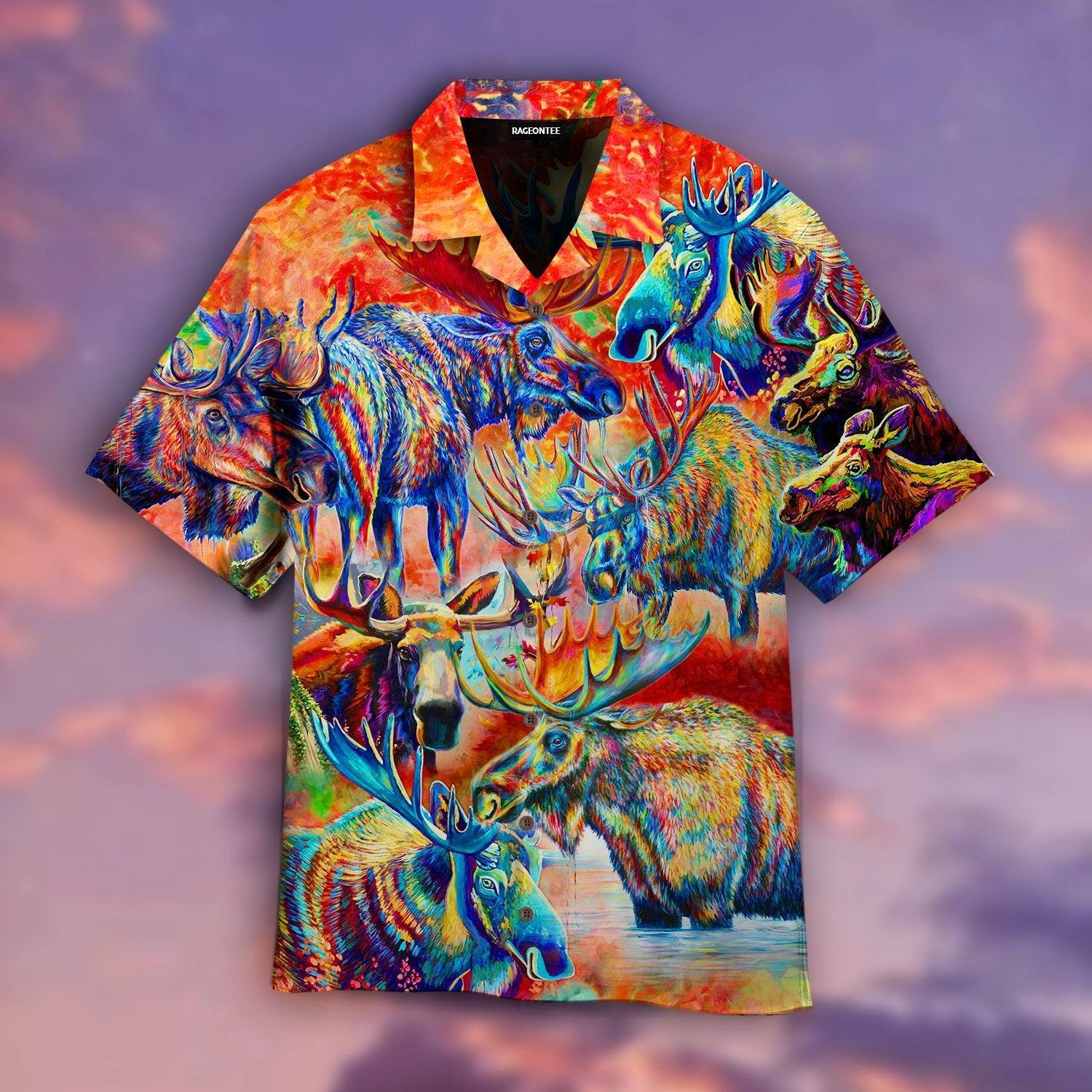 Moose Colorful Hawaii Shirt For Men And Women Ha16156