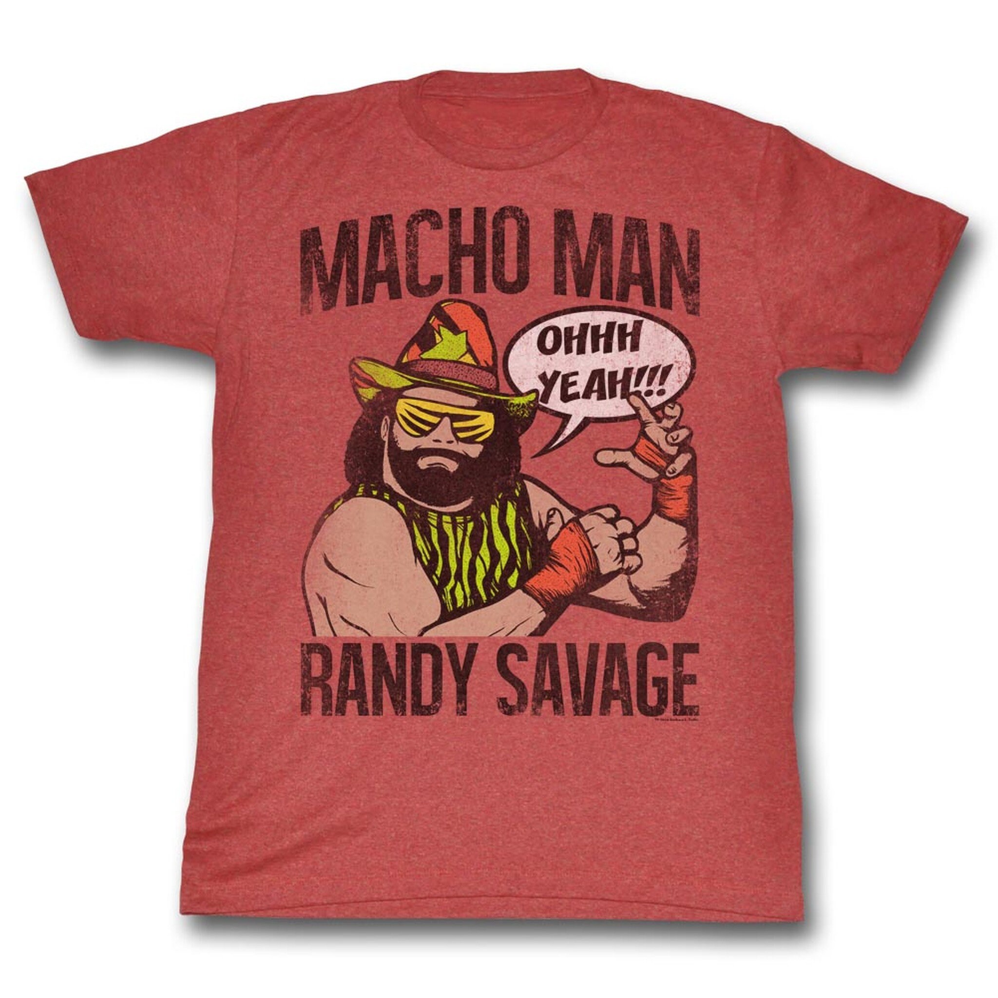 Macho Man Red Heather Adult T-Shirt