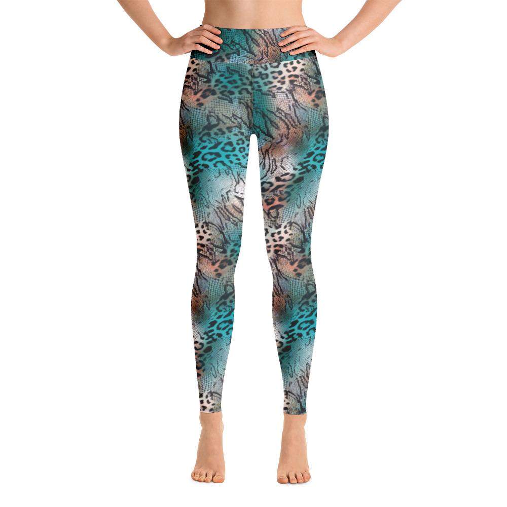 Colorful Leopard Snake Print Yoga Leggings