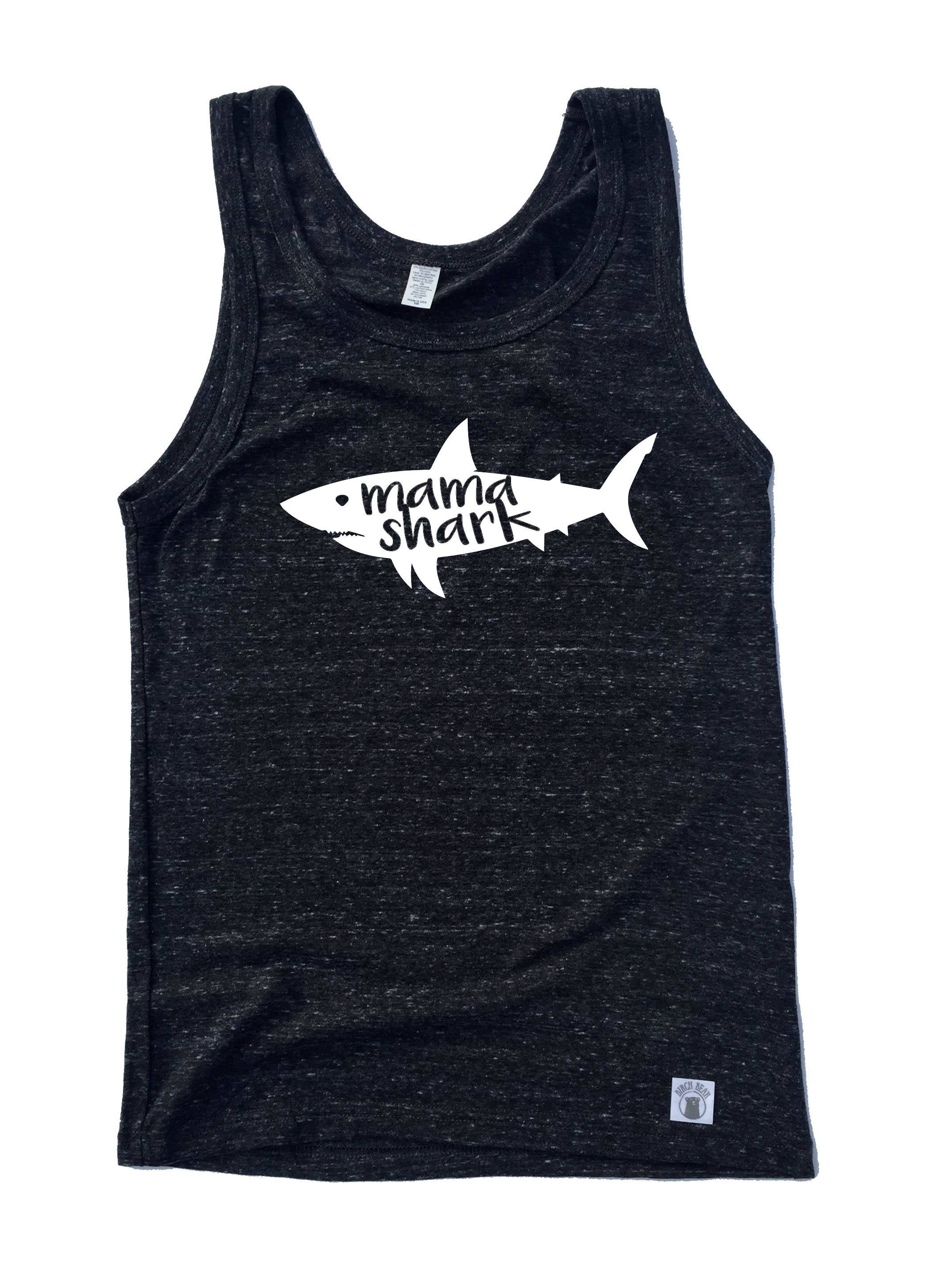 Unisex Triblend Tank Top – Mama Shark Shirt – Summer Tank Top – Mama Shirt – Graphic Tank Top – Shark Shirt – Birthday Shark – Mom Shirt