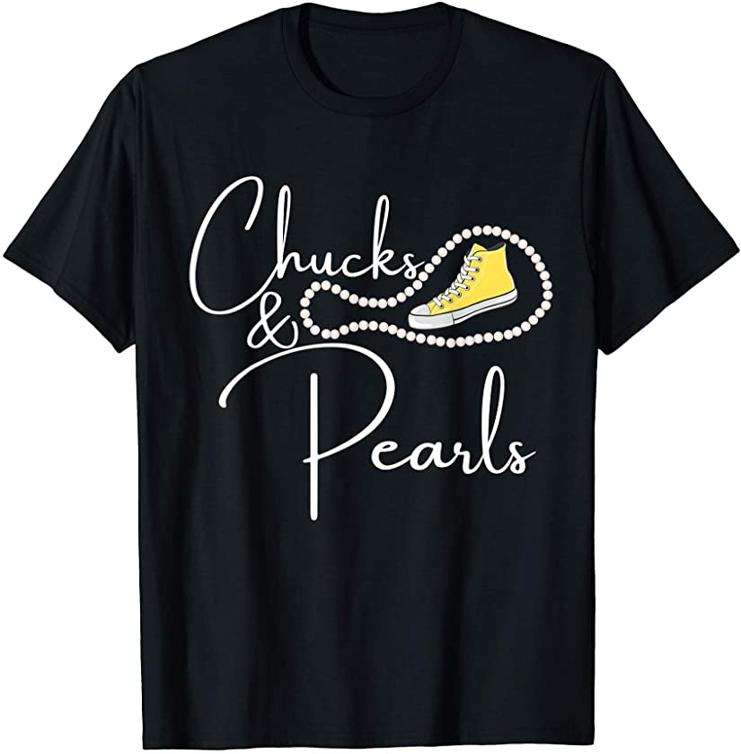 Chucks and Pearls 2021 HBCU Black Girl Magic Gift Yellow T-Shirt