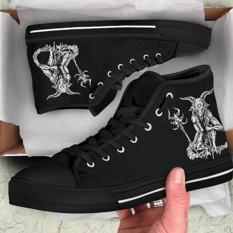 Satanic Cyclops Goat High Tops-Baphomet High Tops-Satanic Goat-