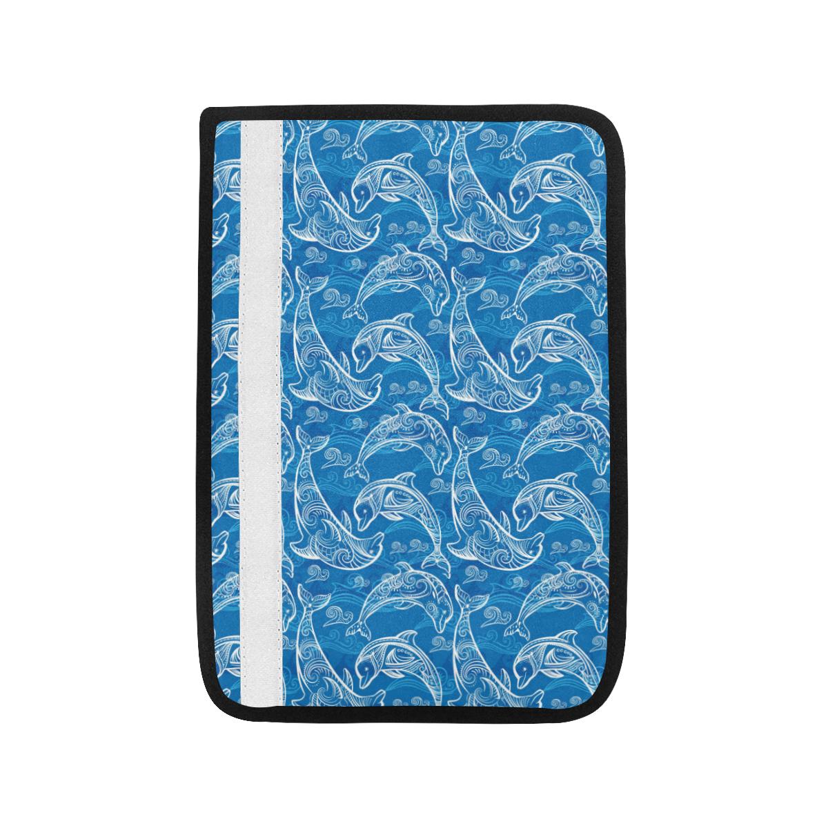 Dolphin Tribal Blue Pattern Car Seat Belt Cover