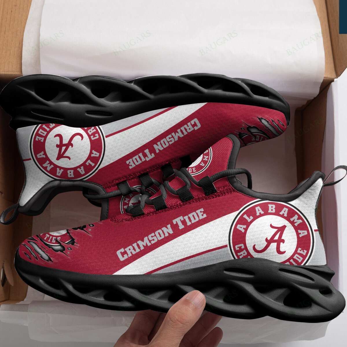 Alabama Crimson Tide Yezy Running Sneakers Art 3