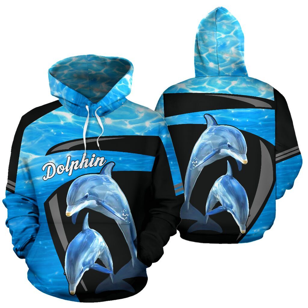 Dolphin Black And Blue Unique Design 3D Printed Sublimation Hoodie Hooded Sweatshirt Comfy Soft And Warm For Men Women S To 5Xl Ctc2402405