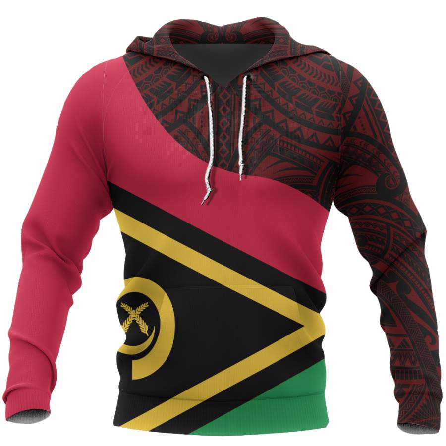 Vanuatu Flag Curve Concept Pullover Hoodie NVD1199