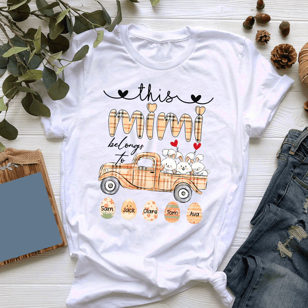 Apayprint – This Mimi Belong to -Grandma, Nana, Gigi, Mimi, Grandkid’s Name | Personalized T-Shirt,Hoodie, S – 5XL, White Grey Pink Blue Black