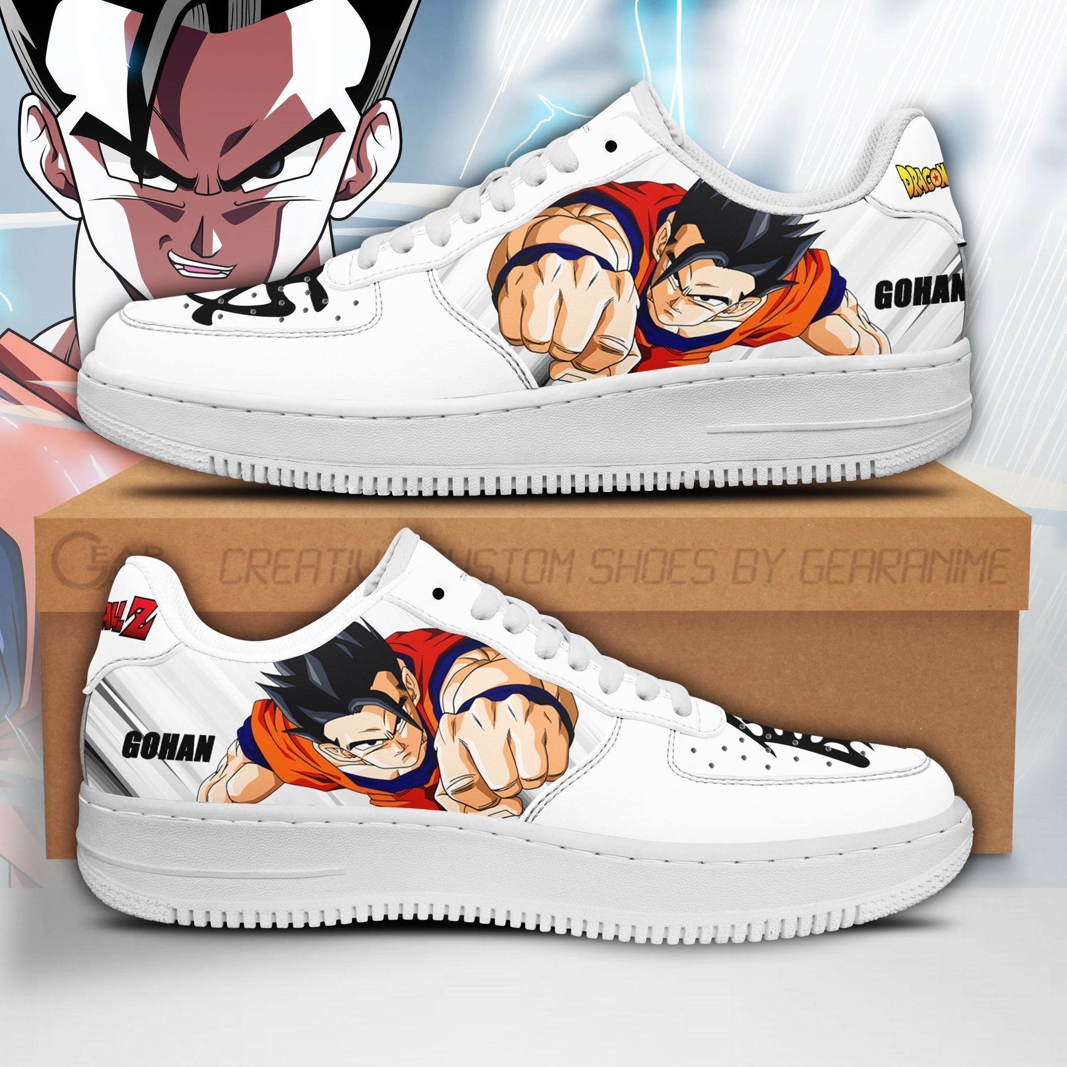 Gohan Dragon Ball Z Air Force Shoes Sneakers Custom Anime V7