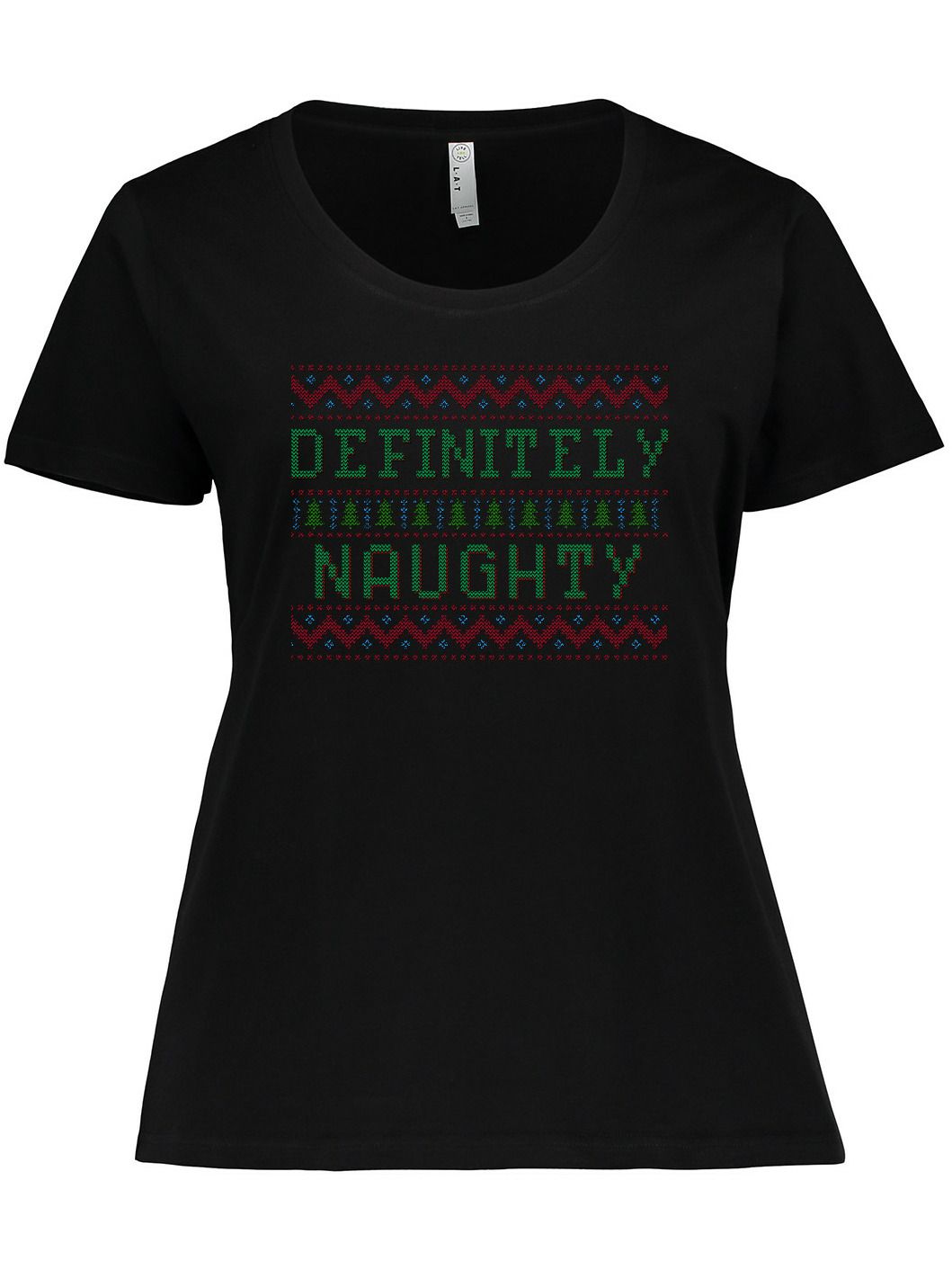 Ugly Sweaters Definitely Naughty Adult Women’S Plus Size T-Shirt Female White 3X