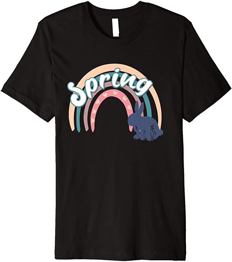 Bohemian Rainbow Spring with Bunny Premium T-Shirt